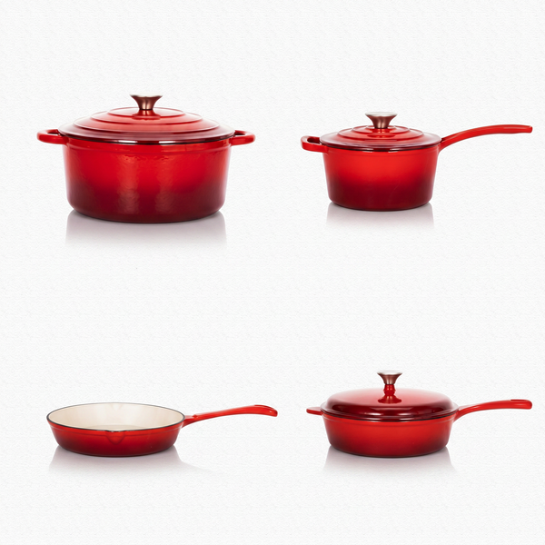 Набор чугунной посуды с эмалированным покрытием, 7 предметов 77-555-043 фото